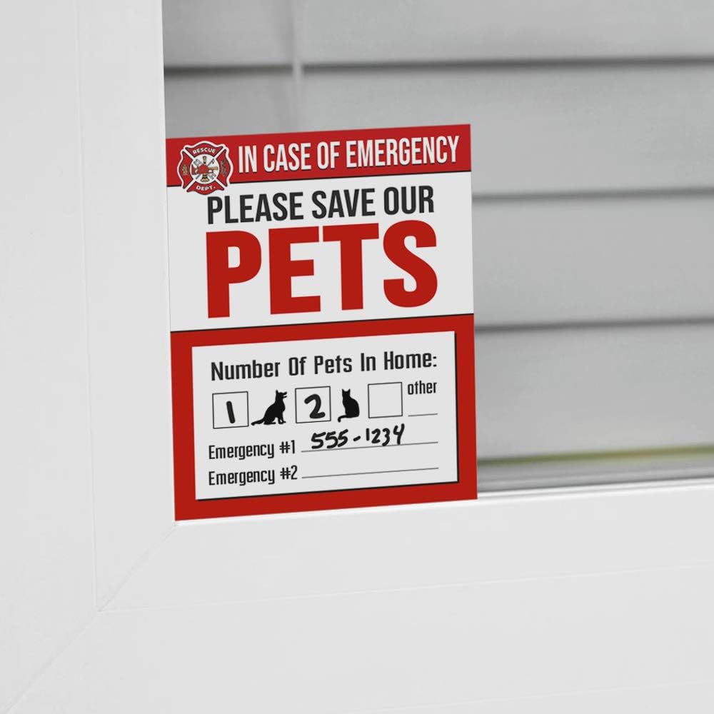 Amazon Pet Rescue Stickers Fire Safety Window Stickers Rescue Our Pet Stickers