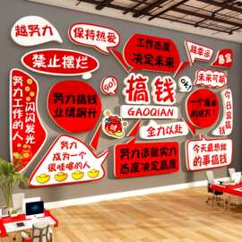 搞钱墙贴电商办公室氛围布置面装饰公司企业文化会议销售励志标语