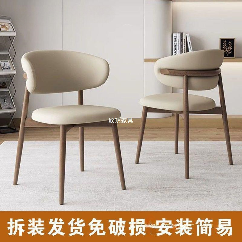 轻奢软包靠背椅北欧仿实木餐椅家用现代简约网红酒店餐厅铁艺椅子|undefined