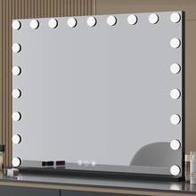 跨境专供挂墙LED化妆镜工作室化妆间桌面带灯梳妆镜影楼专业