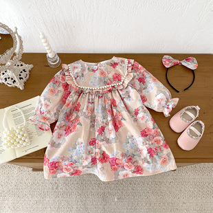 Autumn children's overall girl's, cute small princess costume, dress, long-sleeve, skirt, western style