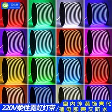 led柔性霓虹灯带批发户外防水软灯条厂家高压220V造型5050RGB