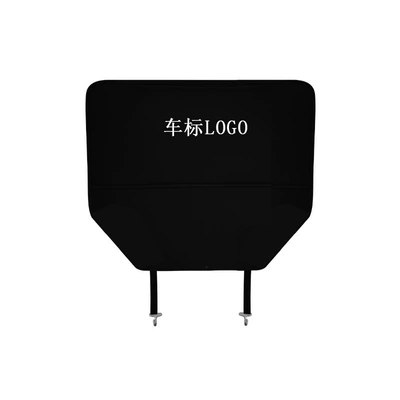 Car anti-kick mat, wear-resistant seat anti-kick pad, waterproof universal anti-kick mat, rear seat universal anti-kick pad (Chair back anti-kick pad) - trapezoidal-black-piece-universal-car-logo-message