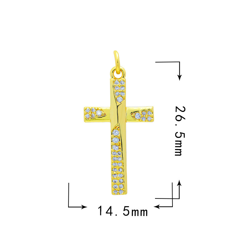 6g Weight Pendant Jewelry Making Type 25*17mm Jewelry Making Size Zircon Inlay Material DIY Jewelry Accessories Classification 1 Piece Quantity Copper Material Cross Pattern Plating Design Simple Style Style 1 Piece 25*17mm Copper Zircon Cross Pendant 10