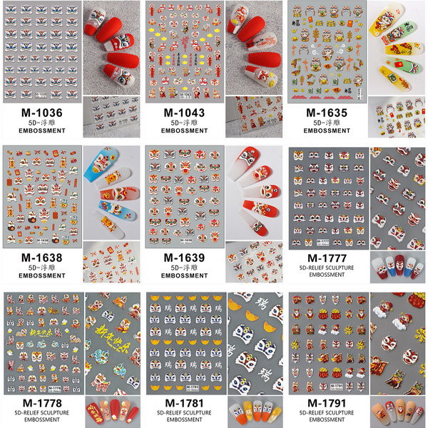 Three dimensional fresh nail stickers for nails