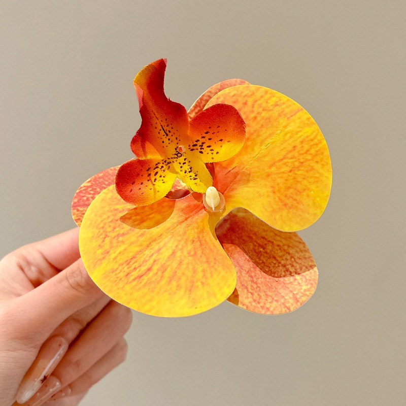 Super inmortal puro deseo mariposa orquídea Liuhai clip de flores para el cabello de la mujer atmósfera superior vacaciones en el mar fotos clip de flores para el cabello