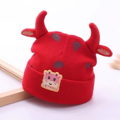 嬰兒帽子0-3-6-12個月男女寶寶毛線帽加厚保暖初生兒帽子秋冬新款