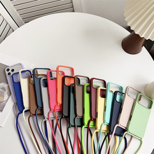 适用iPhone苹果17Pro 手机壳16promax液态硅胶简约斜挎式女背挂绳