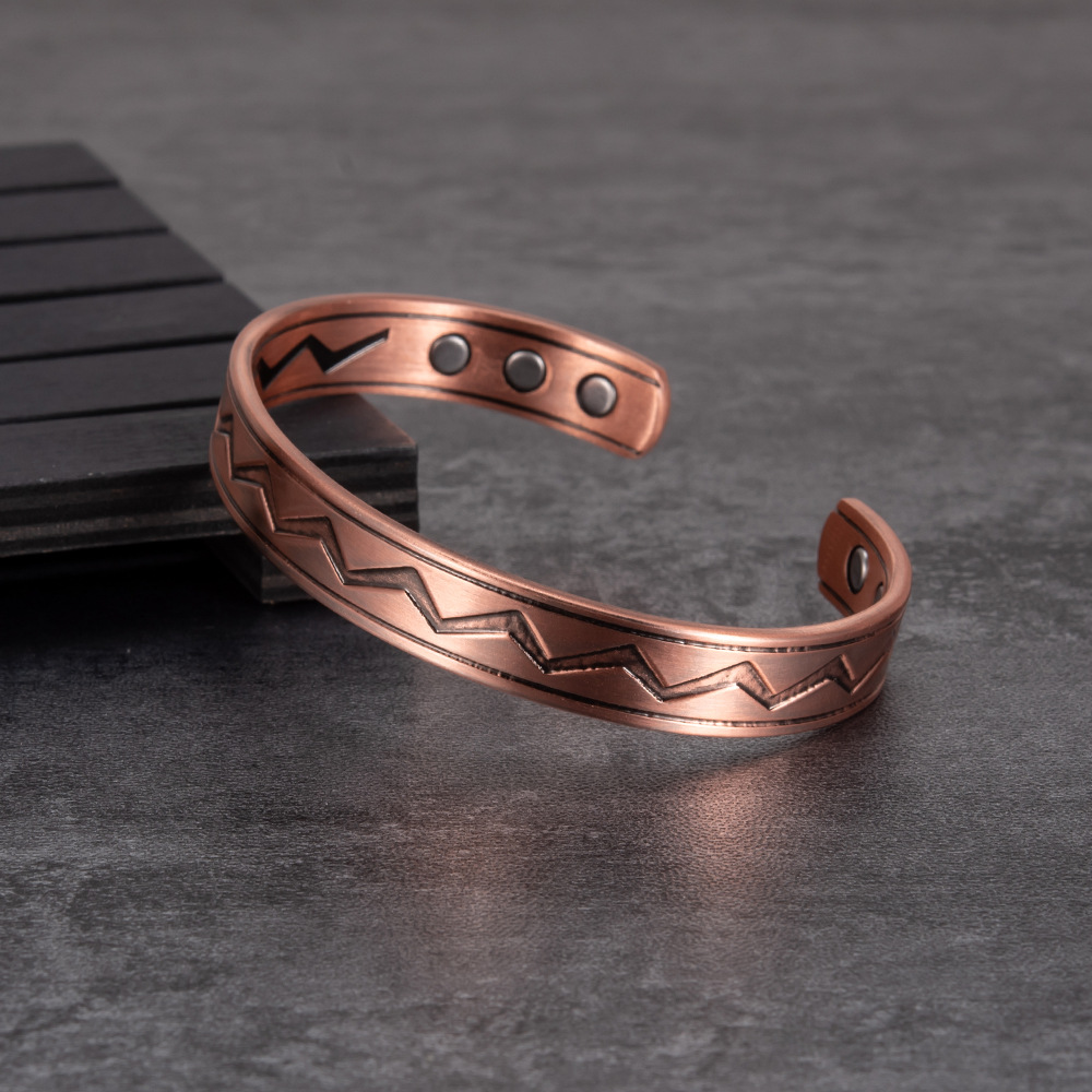Geometric Pattern Casual Streetwear Geometric Magnetic Material Copper Men's Bangle Men Cuff & Bangle