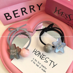 五角星簡約彈力發繩扎頭髮丸子發圈韓國少女可愛發圈網紅皮筋髮飾