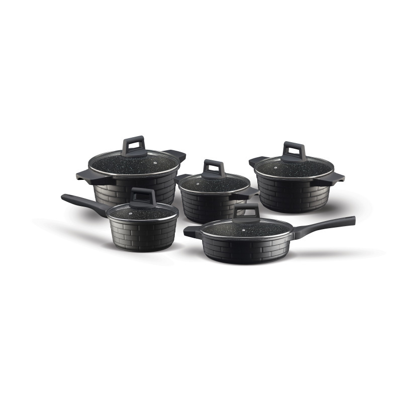 Ucclife prensado ladrillo mural 13 piezas set cocina granito antiadherente cocina de inducción fondo piedra de arroz