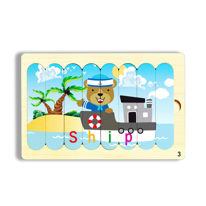 Niños barras de helado de madera puzzle de pensamiento lógico 3 + puzzle infantil de educación temprana divertido puzzle de barra de iluminación