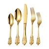 High-end retro golden tableware stainless steel, set