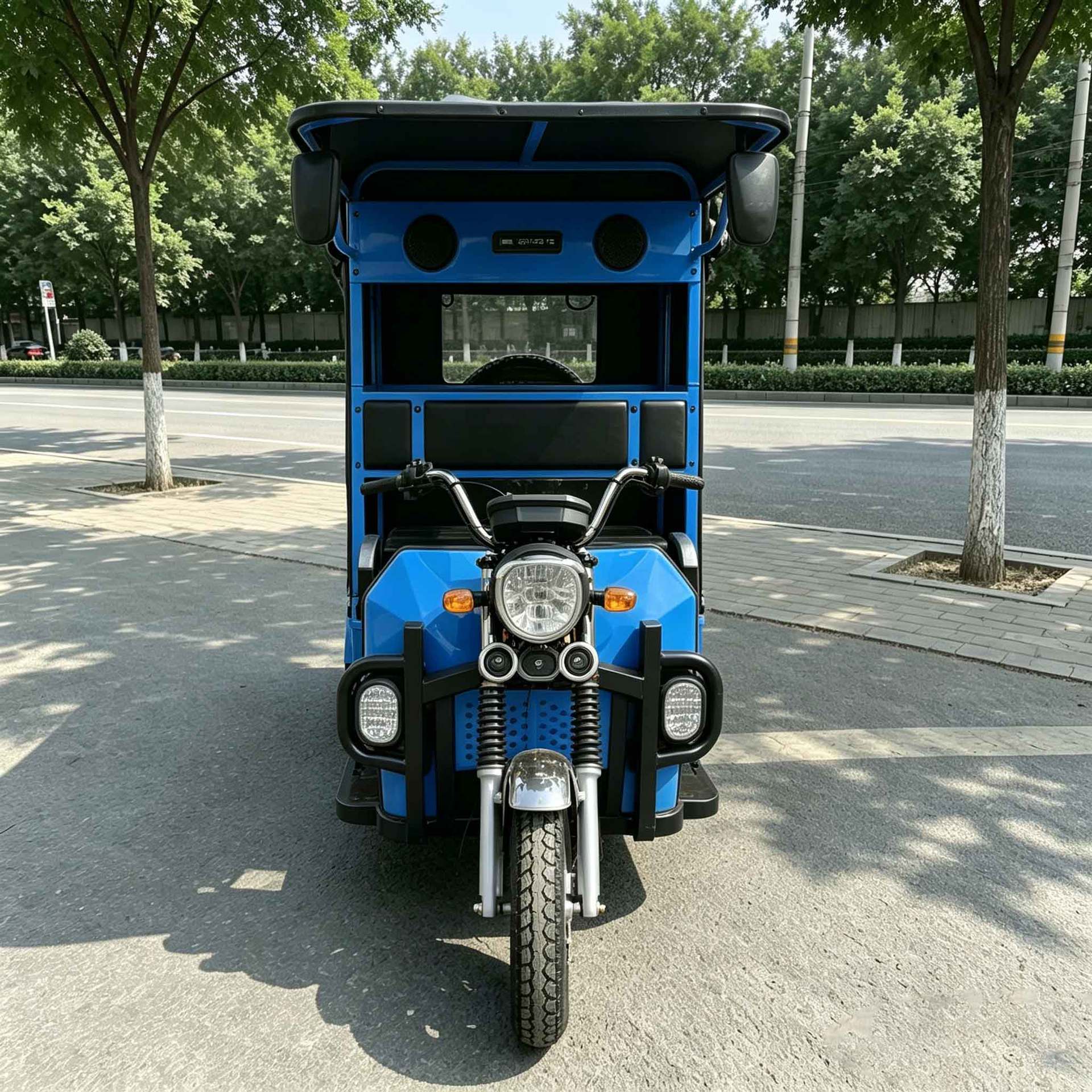 Passenger-Drawn Tricycle, Passenger Three-Wheeler, Export Model, Cross-Rider Tricycle with Canopy, Hot-Selling Model, Large Space, Strong Performance