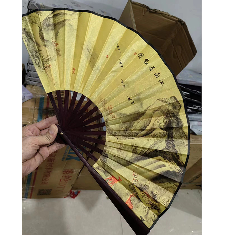 絹布の扇子の空白の扇子の卸売りは絵の題字の扇子の男の中国風の古風な広告の書法の扇子の面白さを描きます。|undefined