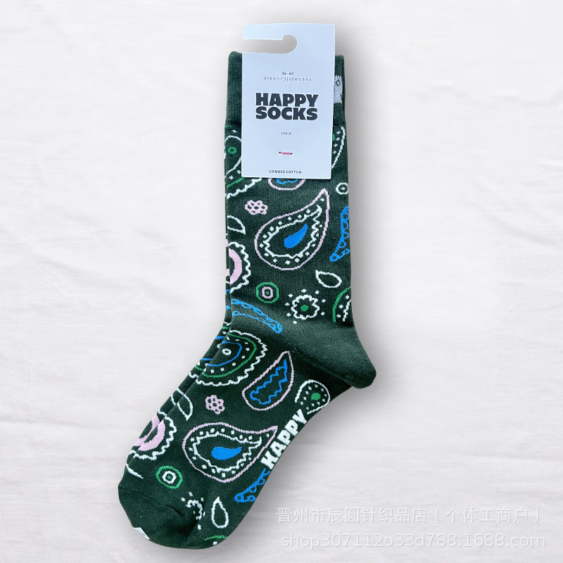 happysocks suecos calcetines de moda damas in-mode versátil animación calcetines de algodón de cintura alta al por mayor