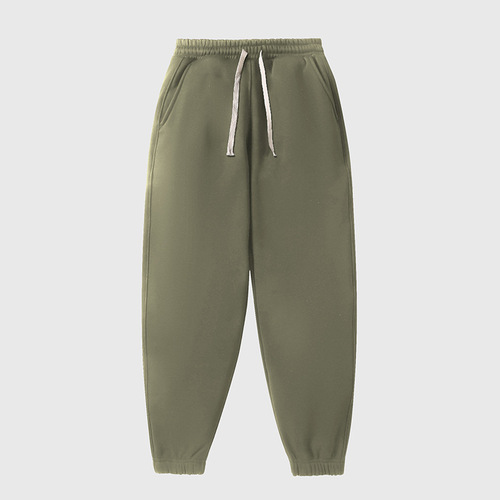 Live supply 340g spring and autumn terry cotton sweatpants trousers for men and women loose cuff casual sweatpants and sports pants