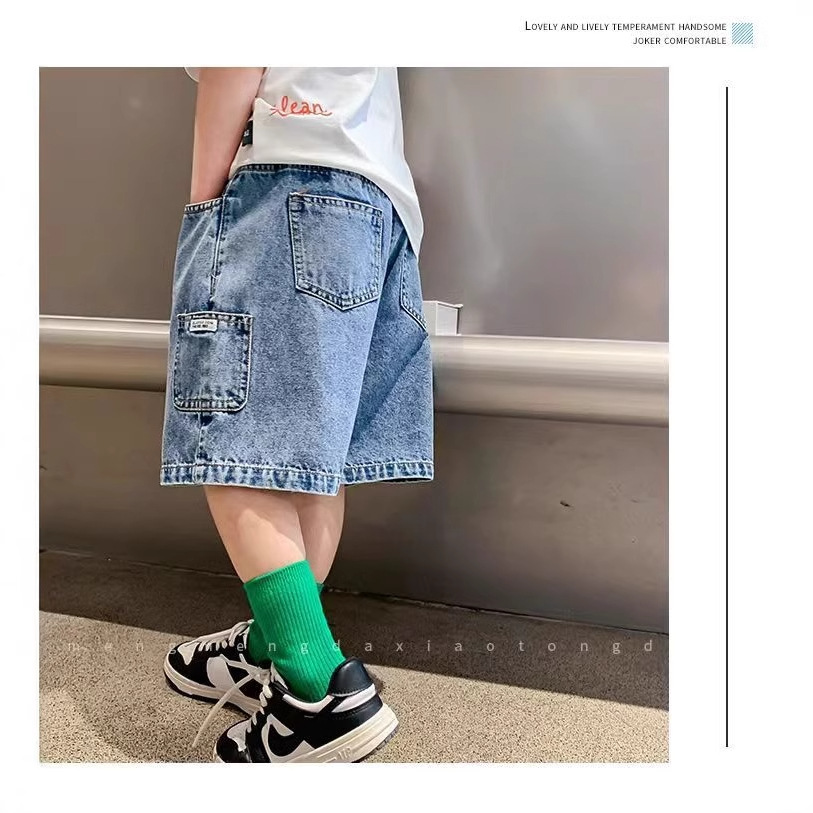 Nuevos pantalones para niños de verano, pantalones de vaqueros de cintura media, pantalones cortos para niños coreanos, pantalones cortos para niños de verano