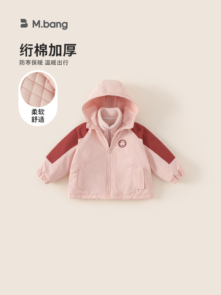 Ropa de niños Youbao niñas abrigos de otoño y invierno bebés con capuzas nuevos 3 en 1 ropa de invierno gruesa ropa de asalto infantil