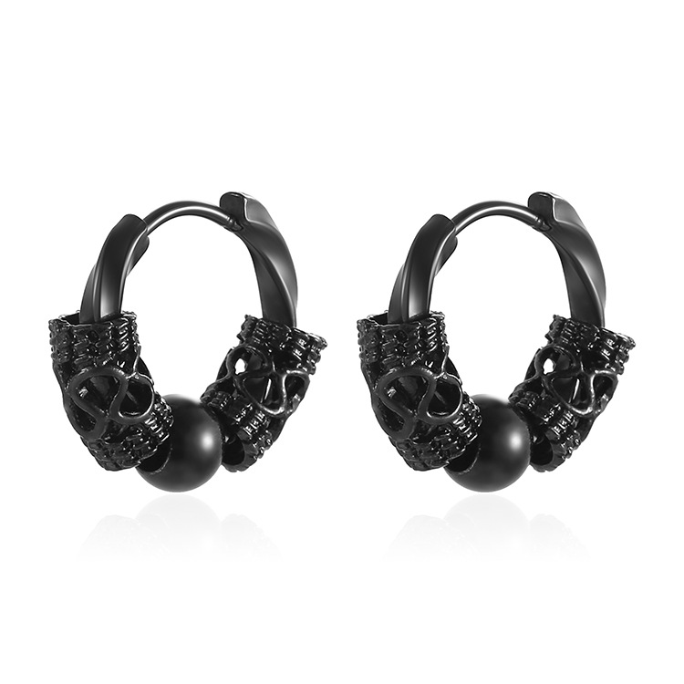 Pendientes Totem con Patrón de Dragón Europeo y Americano para Hombre y Mujer, Pendientes de Acero Inoxidable, Colgantes, Cuentas Redondas, Estilo Geométrico Chino, Venta al por Mayor