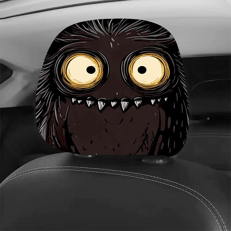 Cross-Border Foreign Trade Double-Sided Printing Car Headrest Cover Halloween Pumpkin Skull Spoof Universal Car Decorative Pillow Cover