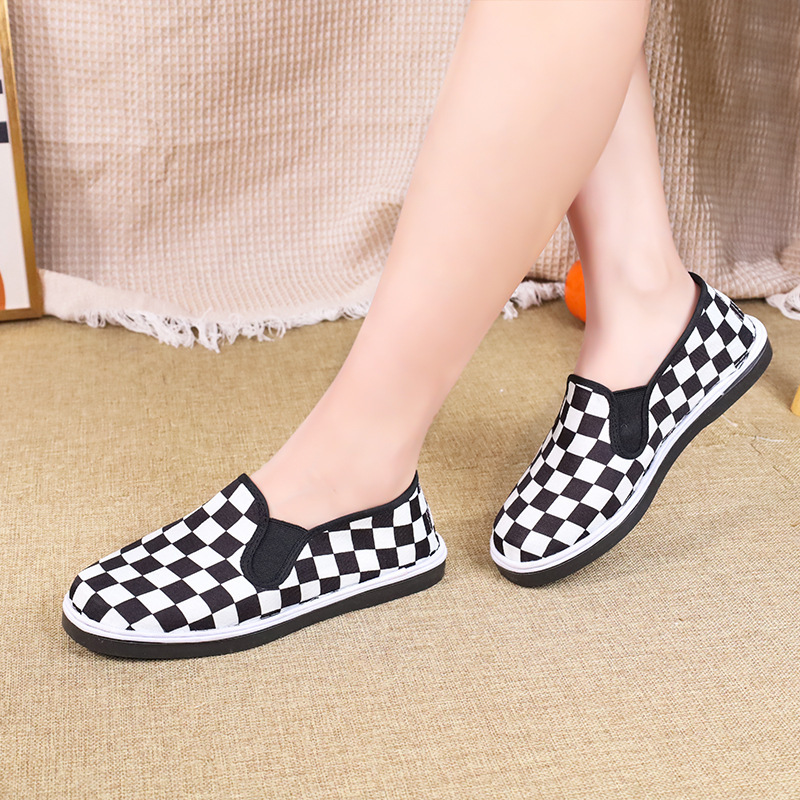 Zapatos de trabajo zapatos de trabajo cómodos inferiores zapatos de tela antideslizantes bajos para las mamás zapatos de lona para las mamás zapatos de mujer tendón de ternera casual resistente al desgaste