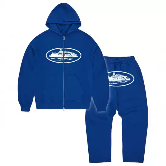 Corteiz Alcatraz Men's and Women's Tracksuit New American High Street Casual Trendy Zip-Up Top and Sweatpants