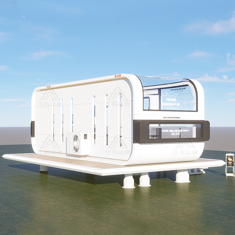 Cápsula espacial, estación de casa móvil, salón voluntario, almacén de manzana, contenedor de villa B & B, habitación de cielo estrellado extraíble