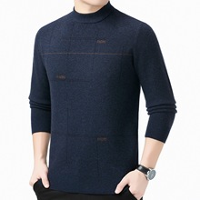 冬季新款男士羊绒衫圆领加厚打底毛衣中年爸爸装绵羊毛保暖针织衫