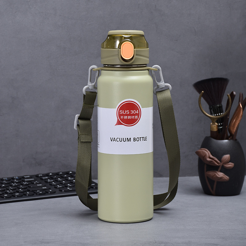 Fábrica de suministro directo 304 taza de acero inoxidable portable de gran capacidad taza de rebote doméstica con hervidor deportivo de paja