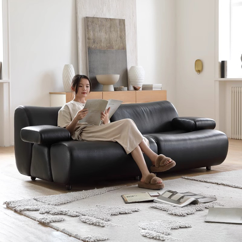 Sofá de bambú minimalista italiano Ernest diseñador nueva combinación de módulos para el hogar sofá de cuero grande y pequeño