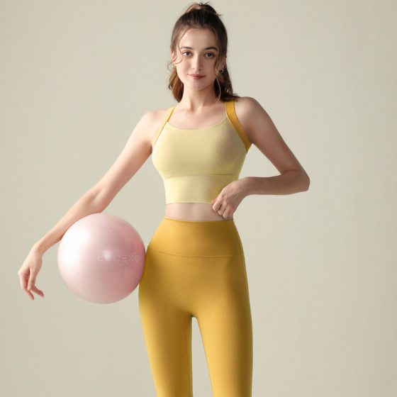 One-piece Cup Sports Underwear suit High Waist Hip Lifting Belly Tight Yoga Fitness Pants Crossed Back Yoga Underwear