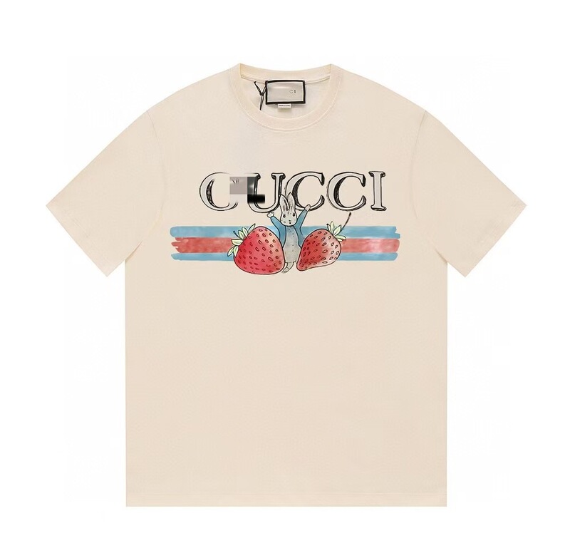 G's ヨーロッパ版半袖夏トレンドブランド古家プリントTシャツレタートップトレンドルーズ半袖TシャツカップルT|undefined