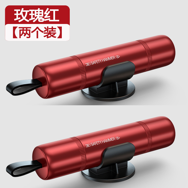 Hammer Emergency: Shiyong Qəza çəkici - 2-pieces-rose-red-1-second-window-break-seatbelt-cutter