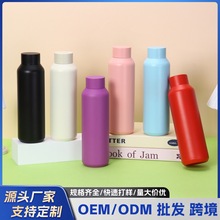 跨境户外便携运动水杯美式小口瓶316不锈钢保温瓶简约直饮水杯