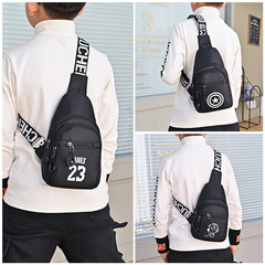 New children's crossbody bag for boys, chest bag, small shoulder bag, stylish and fashionable backpack, casual outdoor silver chest bag