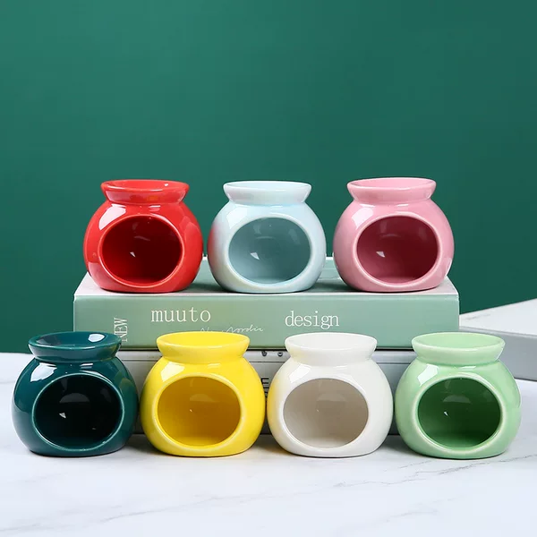 Factory direct supply colorful ceramic incense burner without fire aromatherapy ceramic aromatherapy burner crafts ceramic ornaments