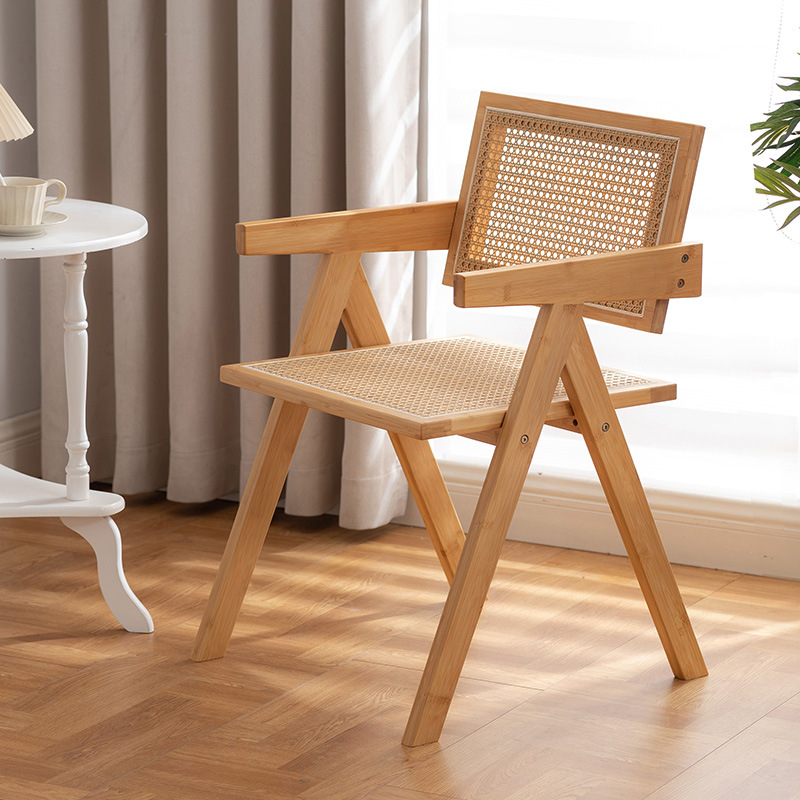 Silla de ratán nórdica, balcón para el hogar, silla de ratán, diseñador, silla de comedor de casa de familia de viento de troncos, silla Chandigarh de celebridades de Internet