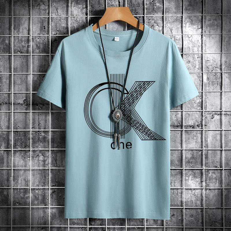 Camiseta de hombre de manga corta 2022 nueva pareja de verano algodón superior cuello redondo suelta estudiante media manga camiseta camisa de fondo