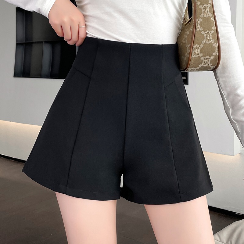 Black Wide-Leg Suit Shorts for Women Summer 2025 New Slim and Versatile High-Waisted Outer Wear Casual Bottoming Boot Pants