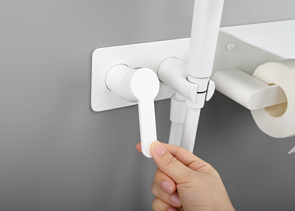 Bathroom toilet spray gun companion set, bathroom toilet cold and hot washbasin, concealed toilet spray gun with tissue holder undefined