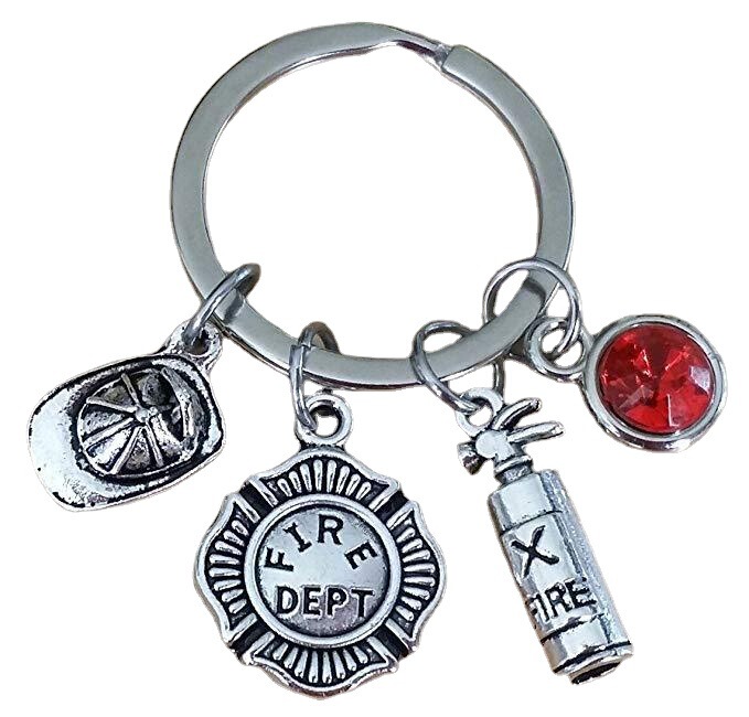 fire dept fire extinguisher firefighter helmet emergency rescue fire extinguishing safety firefighter keychain