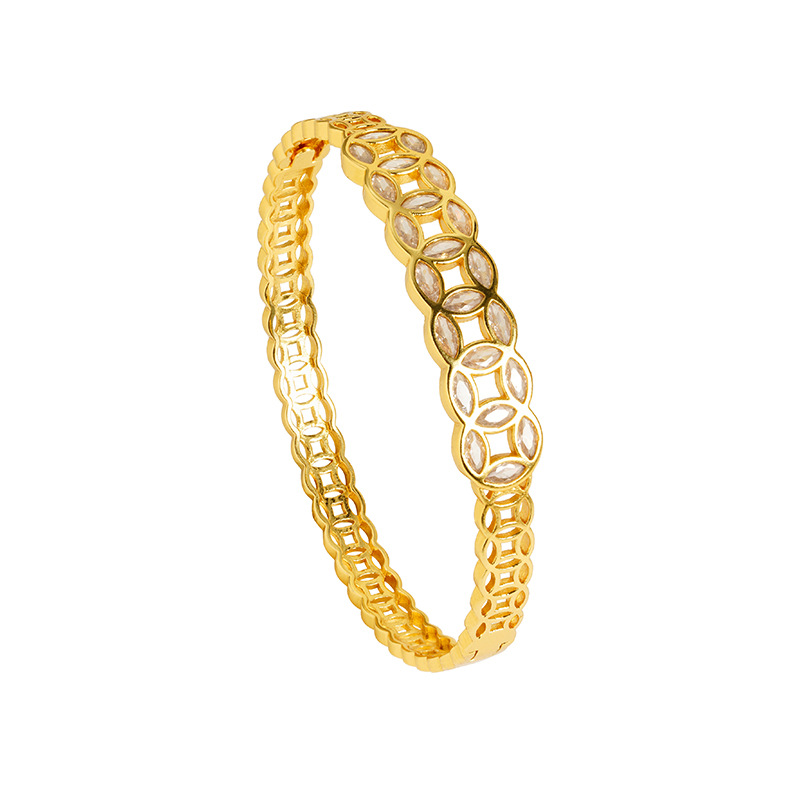 Dinero de bronce de estilo nacional de oro de Vietnam hueco micro brazalete de fijación no se desvanecerá durante mucho tiempo lujo ligero y alta sensación de joyería suministro