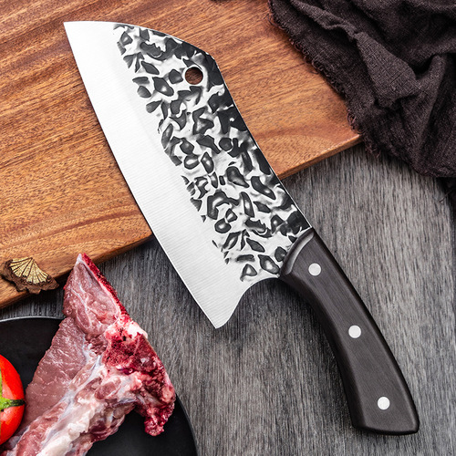 Hand-forged hammered chopping knife, women's kitchen knife, household sharp meat slicing knife, chef's knife dolphin knife