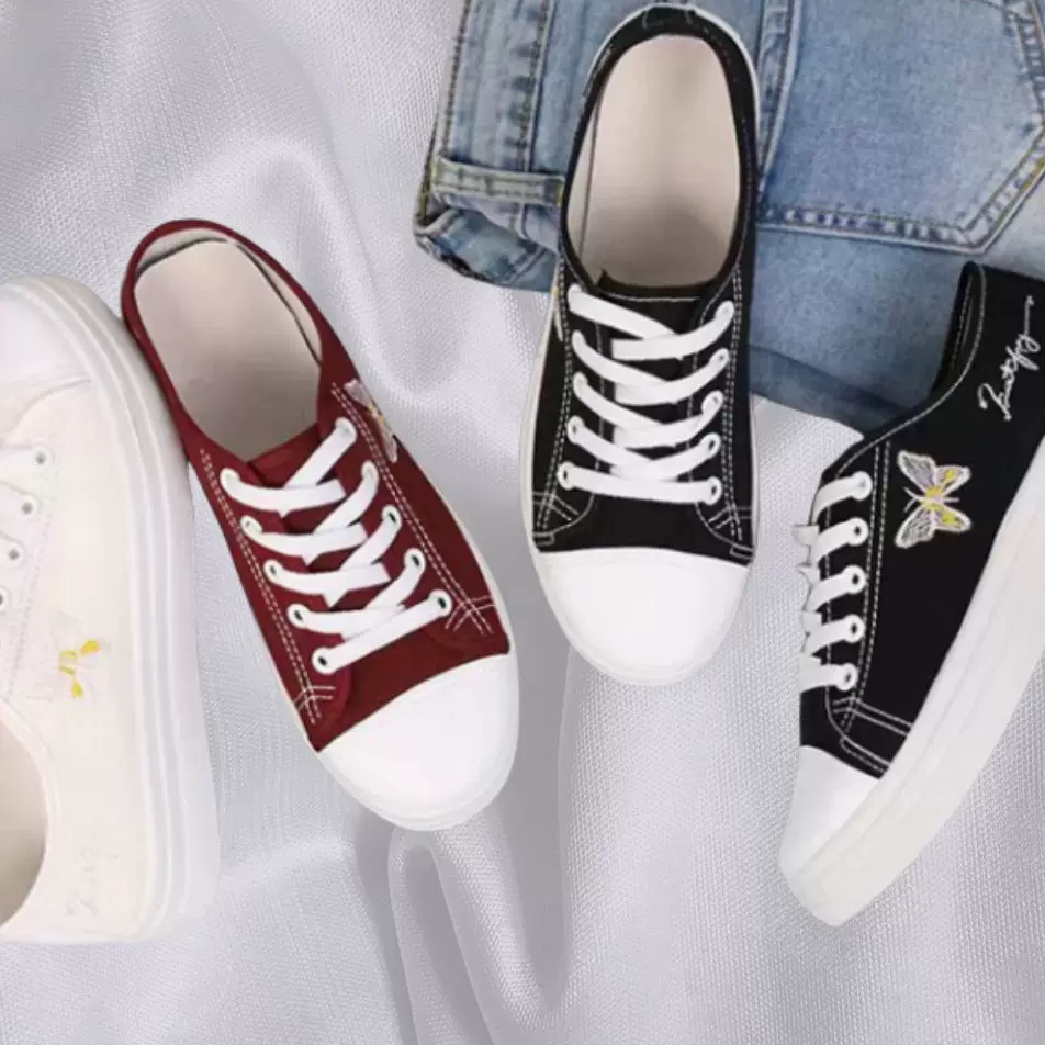 帆布鞋女款夏季韩版低帮透气轻便舒适板鞋时尚百搭软底防滑女士休