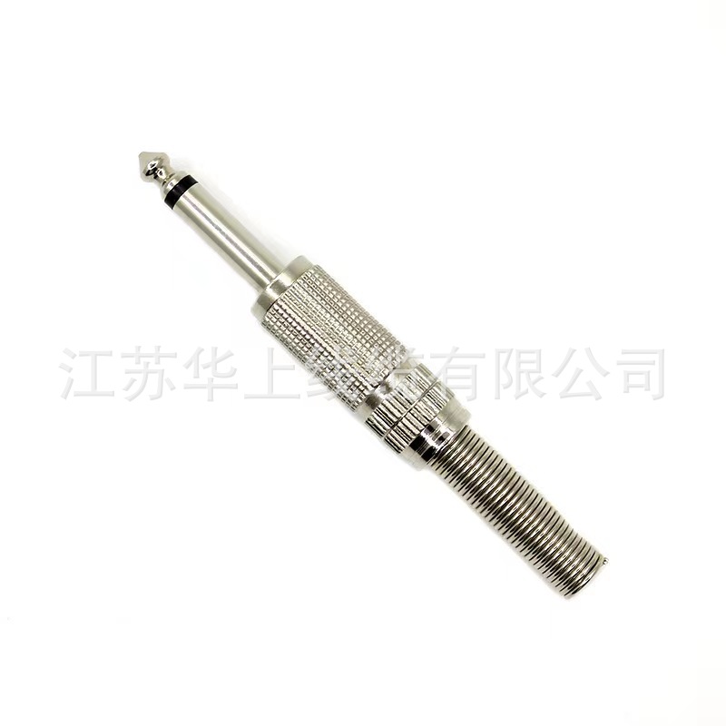 金属镀镍单身道6.5插头音频插头话筒麦克风调音台6.35砖石插头