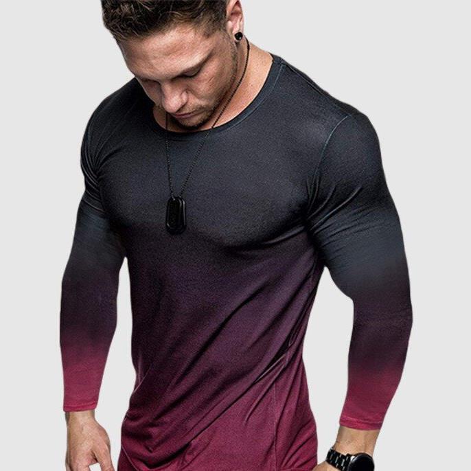 2023 Europe and the United States best selling annual new cross-border men's spring and autumn loose round neck 3d printed long sleeve T-shirt men