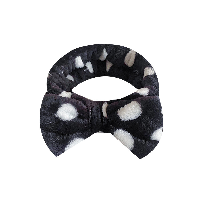 Europa y los Estados Unidos ondulado punto de leopardo coral mariposa fin correa de cabello mujer lavado cara banda de cabello rayas transfronterizas peluche adornamientos para el cabello al por mayor