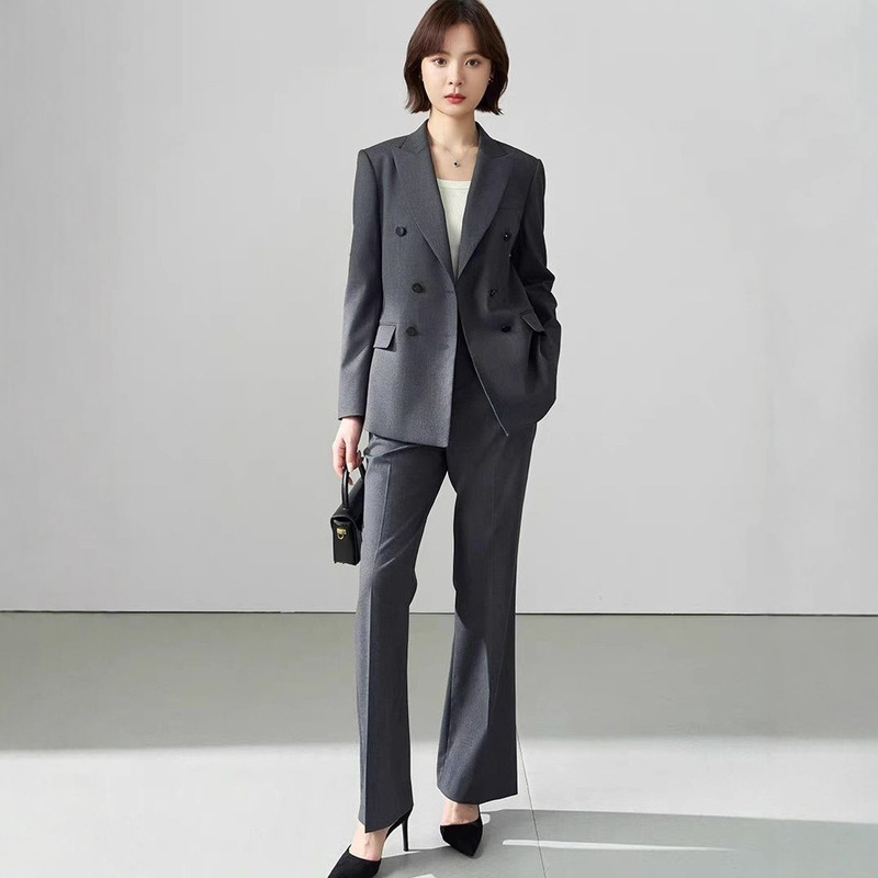 Gray High-End Suit Jacket, Spring and Summer Thin Style, Women's Formal Wear, Workplace, Civil Service Exam, Professional Attire, Interview Suit Set Gray High-End Suit Jacket, Spring and Summer Thin Style, Women's Formal Wear, Workplace, Civil Service Exam, Professional Attire, Interview Suit Set