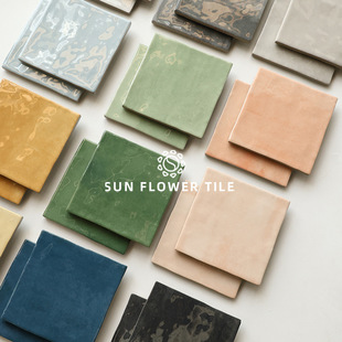 Color Gradient Milk Tea Dessert Shop Shop Kitchen Wall Tiles Bathroom Bathroom Bright Small Square Tiles Handmade Bricks